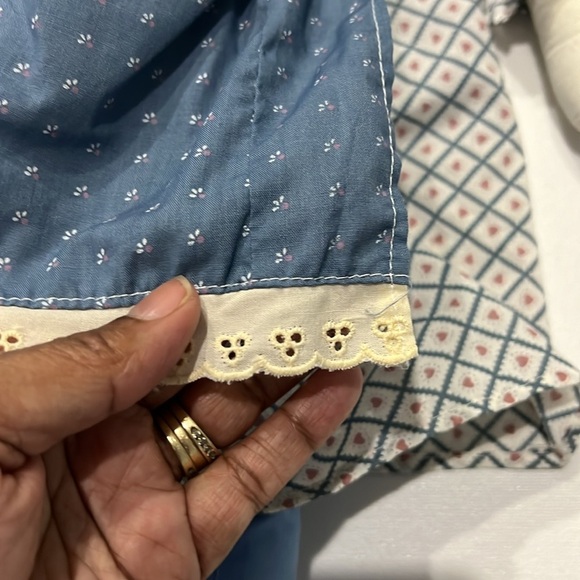 Vintage Handmade Stuffed Bunny Rabbit - Blue and White. - Picture 9 of 9